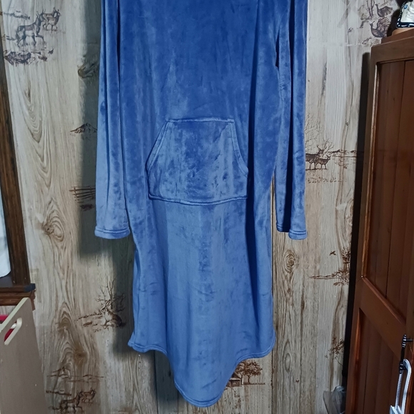32 Degrees Purple Hooded Sleeplounger Gown Velour Velvet Size Large - Picture 6 of 13